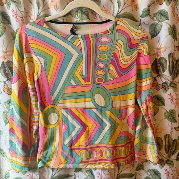 Tops - Vintage 90s does 60s retro knit top small